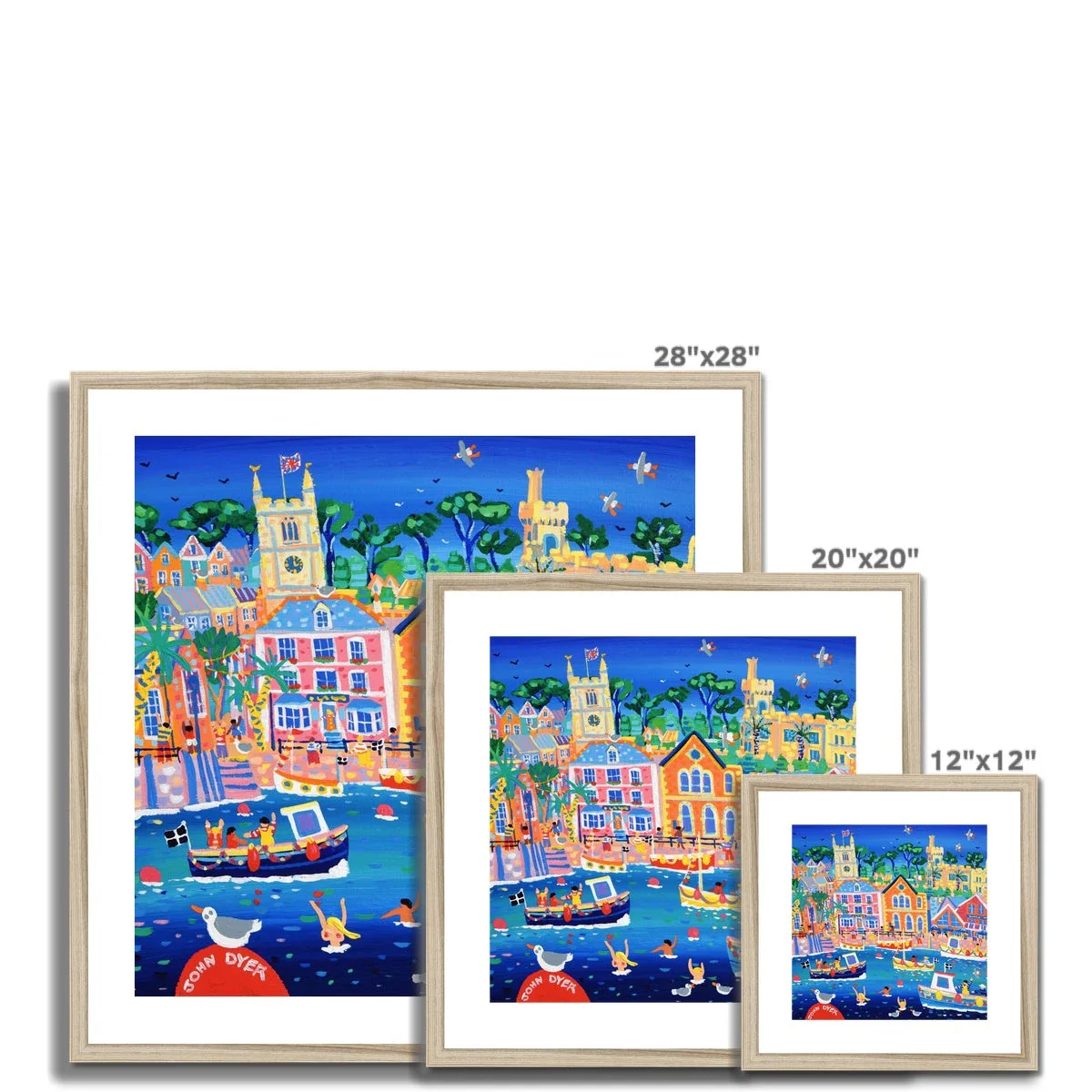 John Dyer Framed Open Edition Cornish Art Print. 'A Day out in Fowey'. Cornwall Art Gallery - Image 5