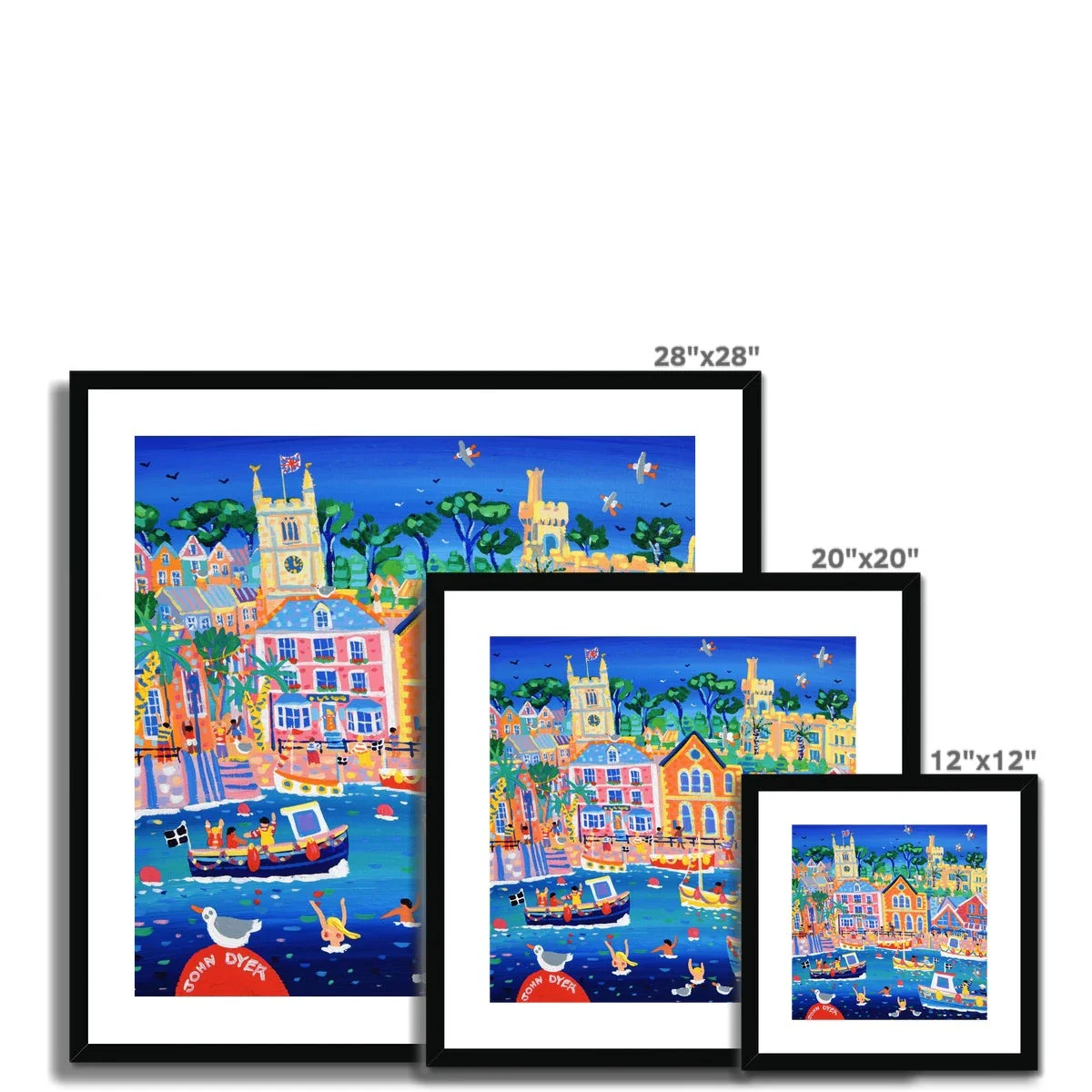 John Dyer Framed Open Edition Cornish Art Print. 'A Day out in Fowey'. Cornwall Art Gallery - Image 6