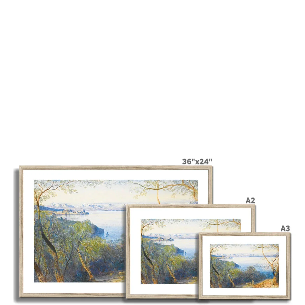 A Distant View of the Citadel, Corfu, by Edward Lear. Greece Artwork Framed Open Edition Art Print. Greek Art Gallery Historic Art Print - Image 12