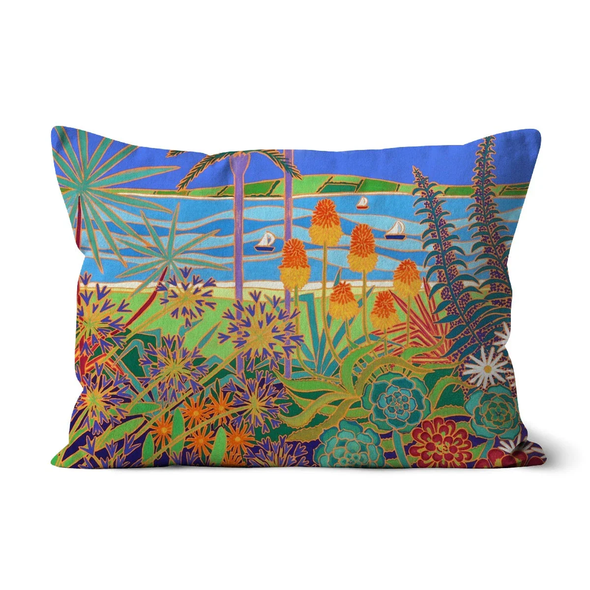 A Garden of Colourful Delights, Tresco Abbey Gardens, Art Cushion by Joanne Short - Image 10