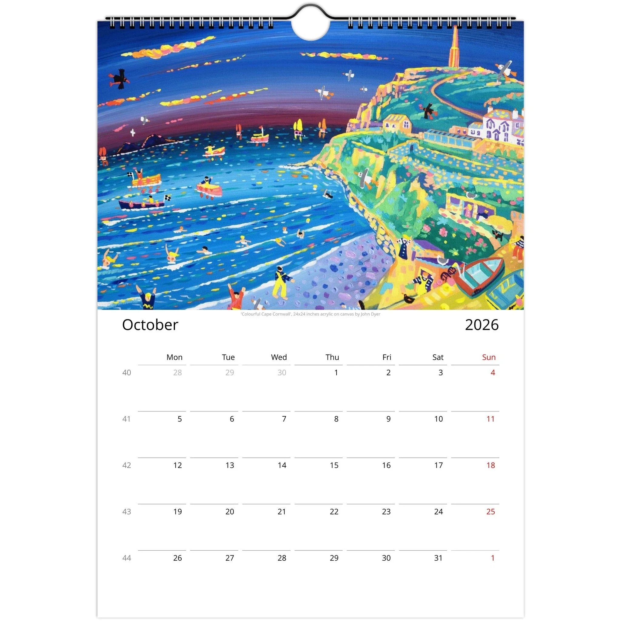A4 | A3 | John Dyer 2026 Cornwall Art Wall Calendars (Global) - Image 11