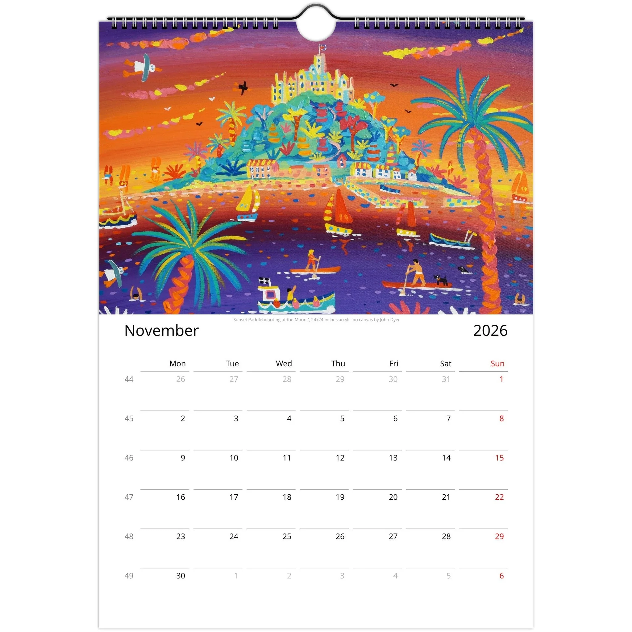 A4 | A3 | John Dyer 2026 Cornwall Art Wall Calendars (Global) - Image 12