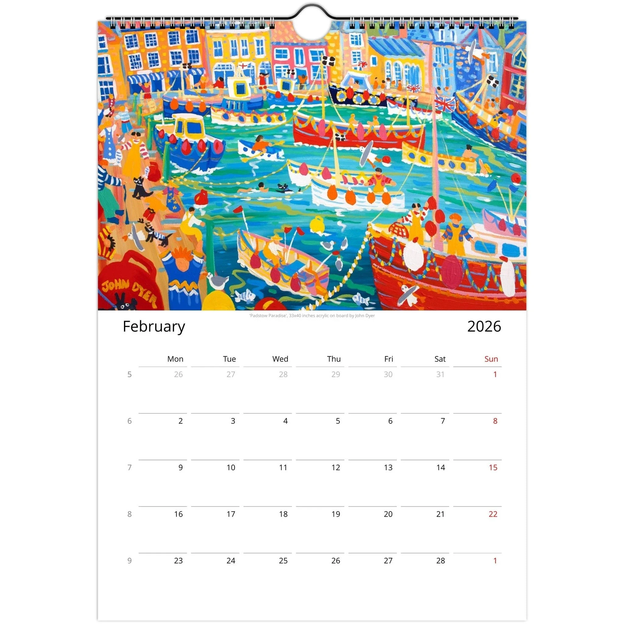 A4 | A3 | John Dyer 2026 Cornwall Art Wall Calendars (Global) - Image 3
