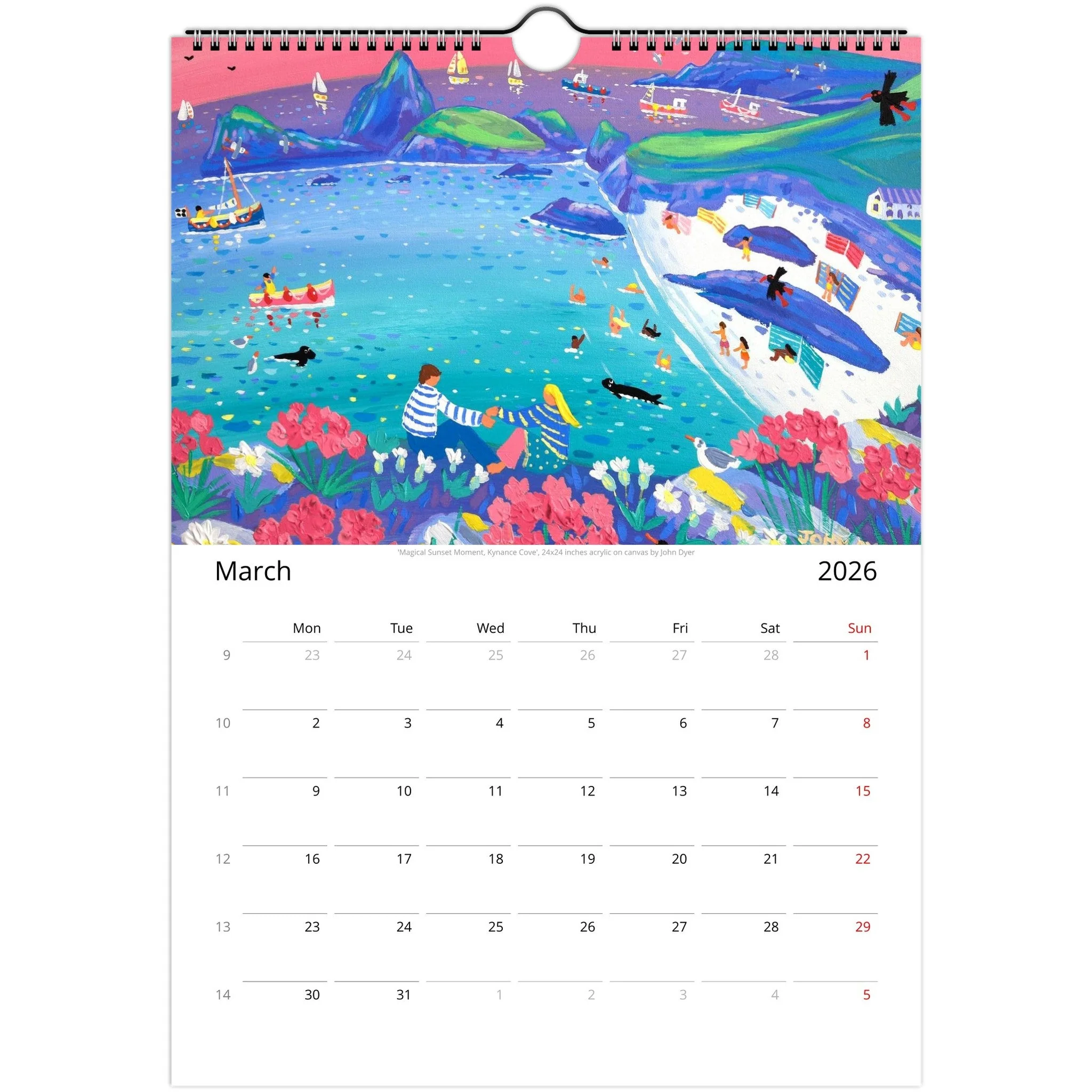 A4 | A3 | John Dyer 2026 Cornwall Art Wall Calendars (Global) - Image 4