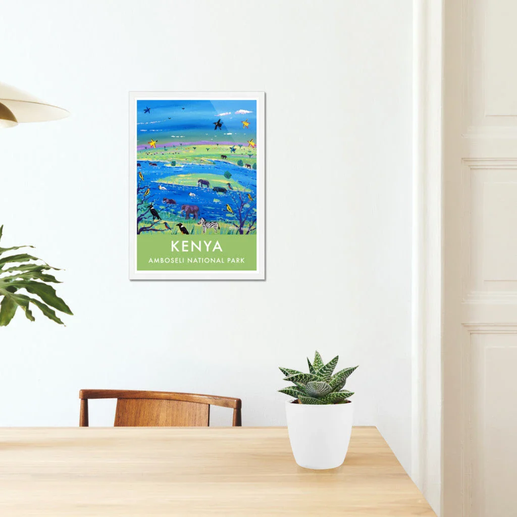 African Art Wall Art Poster Print by John Dyer. Savannah Wildlife Safari Elephants, Kenya. Animal Art Prints - Image 5