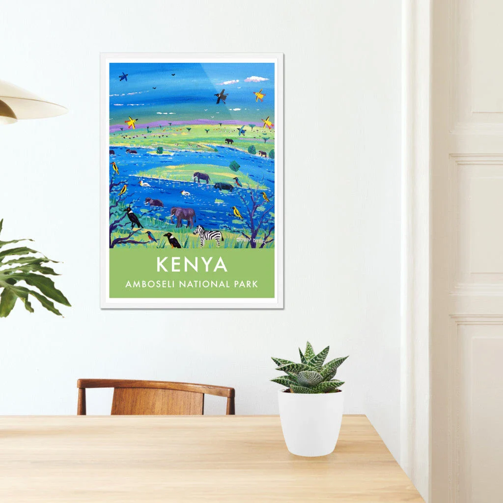 African Art Wall Art Poster Print by John Dyer. Savannah Wildlife Safari Elephants, Kenya. Animal Art Prints - Image 6