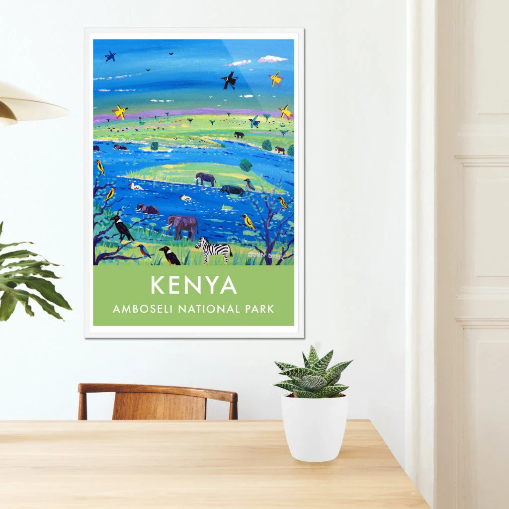African Art Wall Art Poster Print by John Dyer. Savannah Wildlife Safari Elephants, Kenya. Animal Art Prints - Image 7