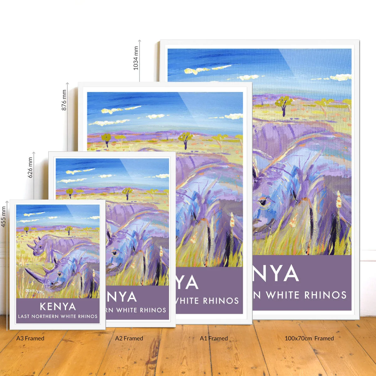 African Art Wall Art Poster Print by John Dyer. Last Northern White Rhinos - Najin and Fatu, Ol Pejeta, Kenya. Animal Art Prints - Image 3