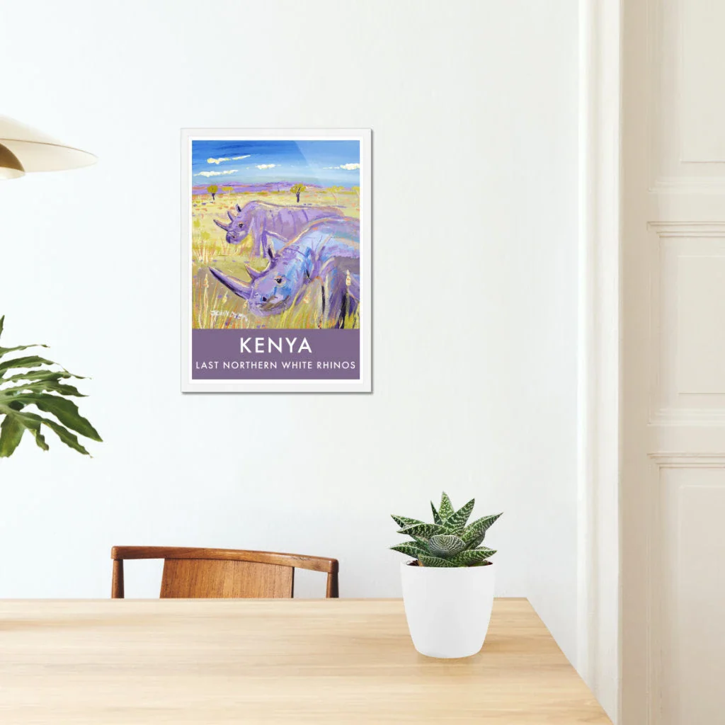 African Art Wall Art Poster Print by John Dyer. Last Northern White Rhinos - Najin and Fatu, Ol Pejeta, Kenya. Animal Art Prints - Image 5