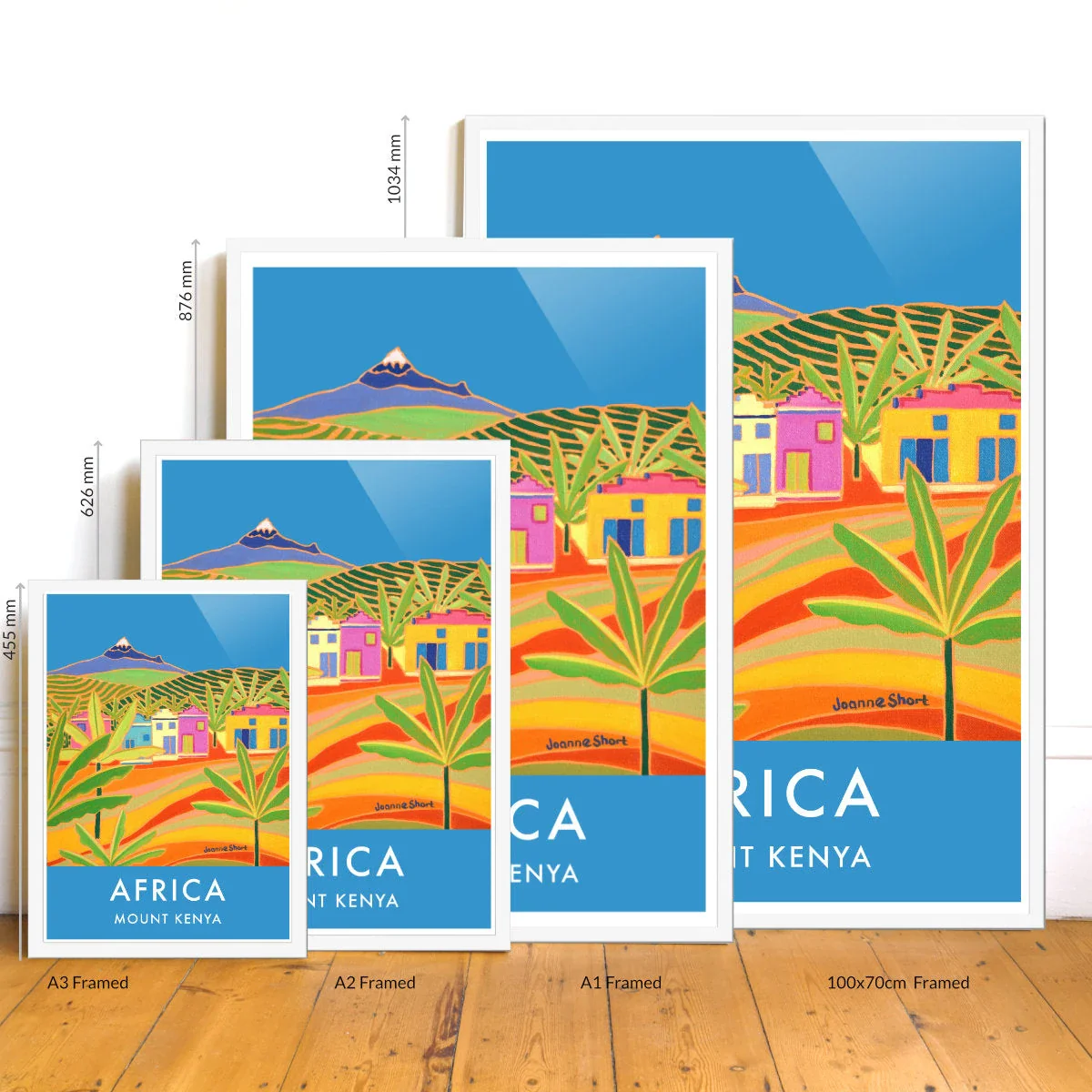 African Art Wall Art Poster Print by Joanne Short. Mount Kenya Tea Plantations - Image 3