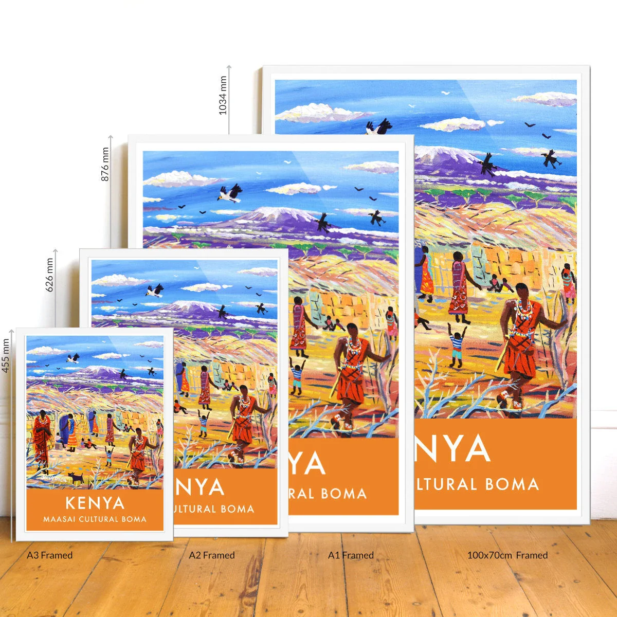 African Art Wall Art Poster Print by John Dyer. Amboseli Maasai Tribal Cultural Boma, Kenya - Image 3