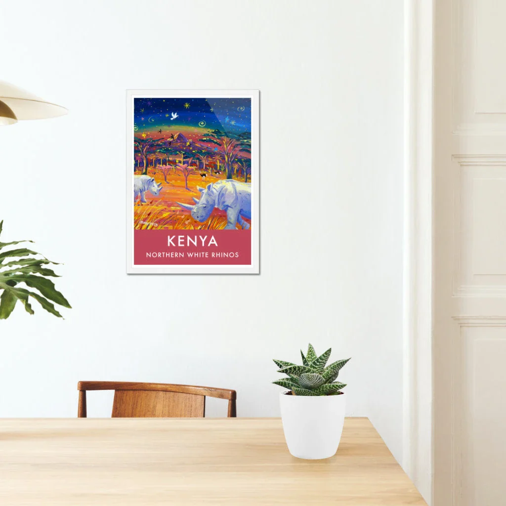 African Art Wall Art Poster Print by John Dyer. Last Two Northern White Rhinos - Najin and Fatu, Ol Pejeta, Kenya. Animal Art Prints - Image 5