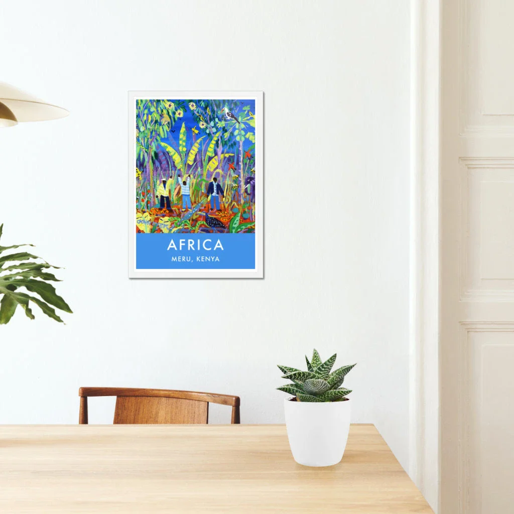 African Art Wall Art Poster Print by John Dyer. Meru Farmers and Wildlife, Kenya. Animal Art Prints - Image 5