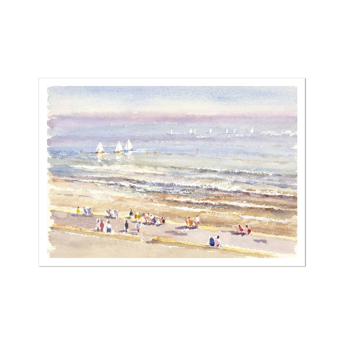 Ted Dyer Fine Art Print. Open Edition Cornish Art Print. 'After the Race'. Cornwall Art Gallery