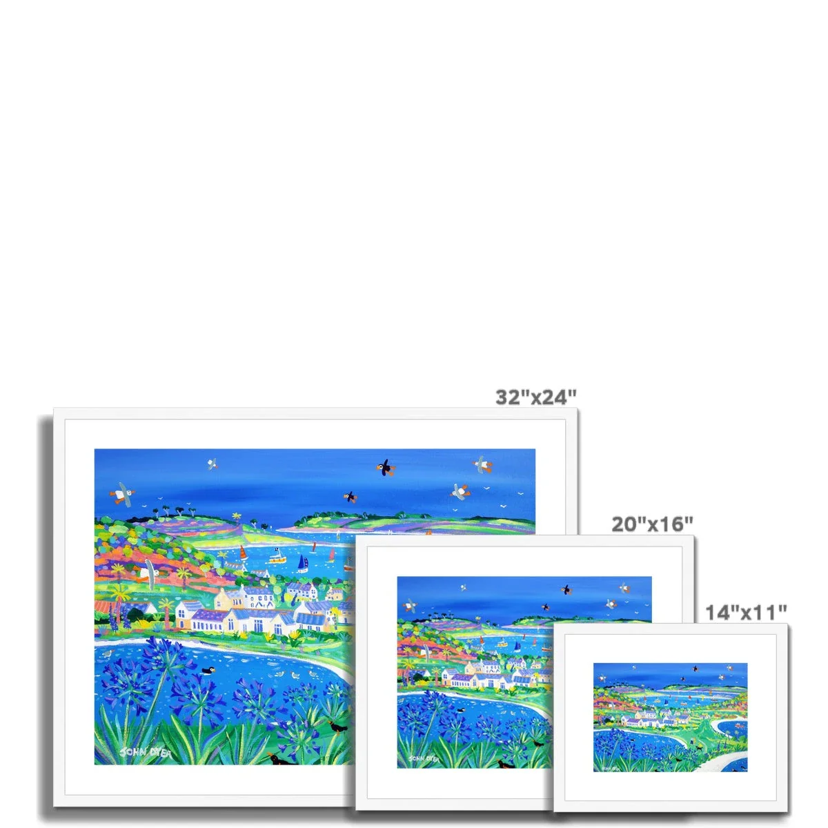 John Dyer Framed Open Edition Cornish Fine Art Beach Print. 'Agapanthus Days at Hell Bay, Bryher'. Cornwall Art Gallery - Image 4