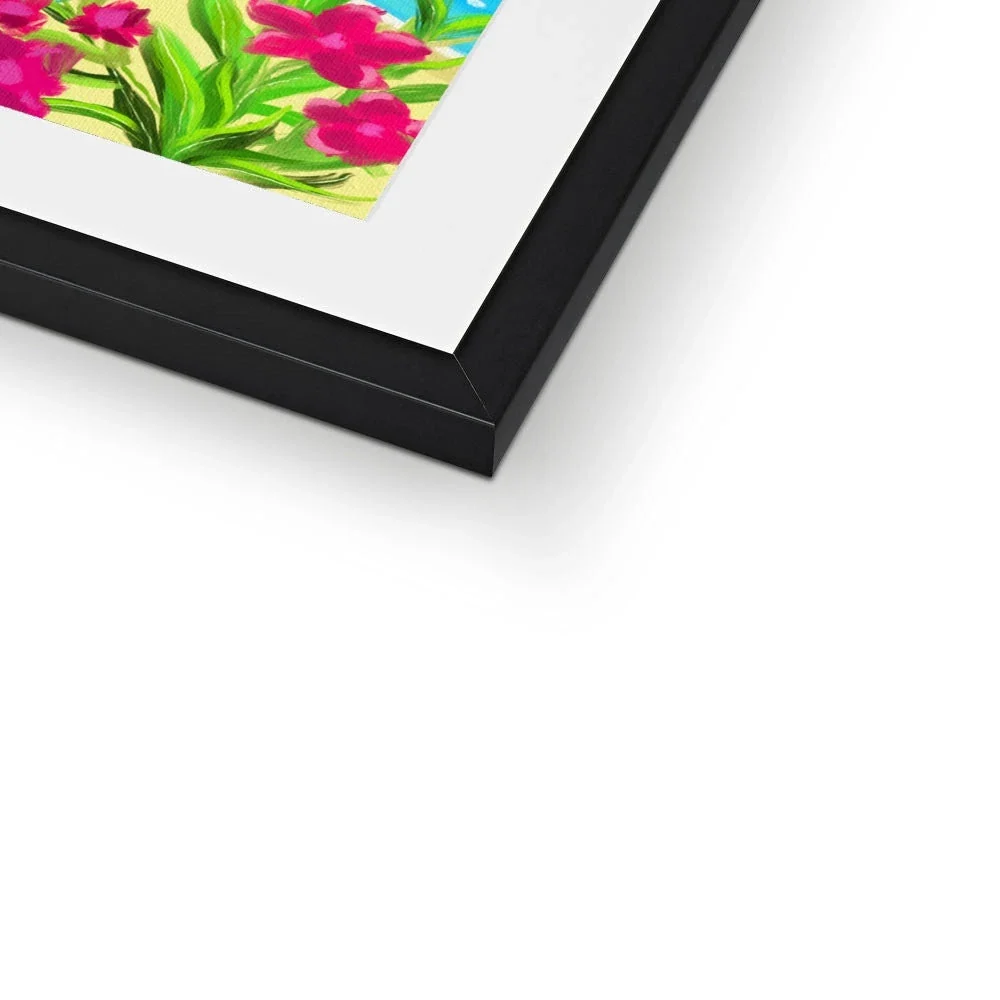 John Dyer Greece Artwork. Framed Open Edition Art Print. 'Beachside Bliss in Corfu, Greece'. Greek Art Gallery - Image 4