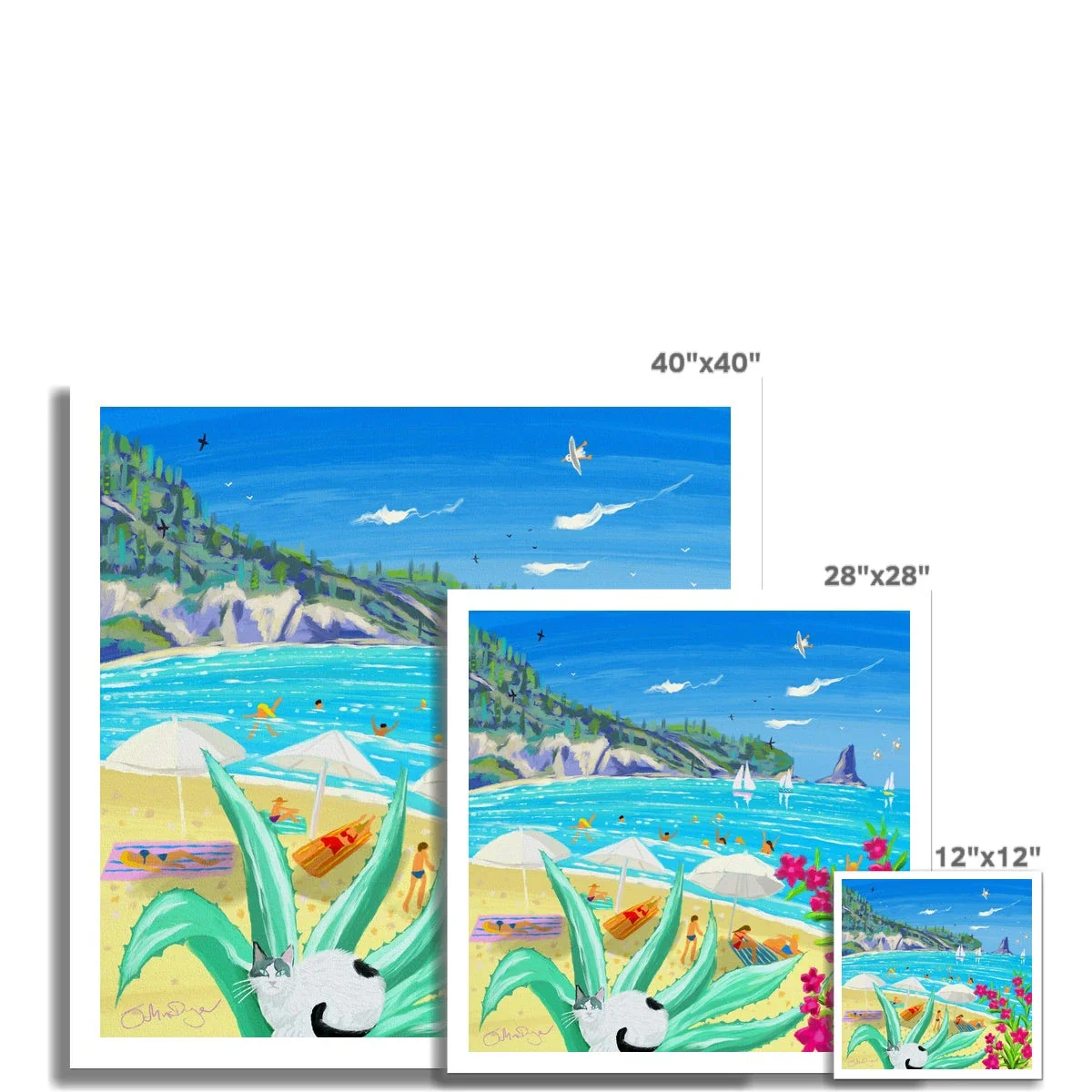 John Dyer Greece Artwork. Open Edition Greek Art Print of Corfu. 'Beachside Bliss in Corfu, Greece'. Greek Art Gallery - Image 3
