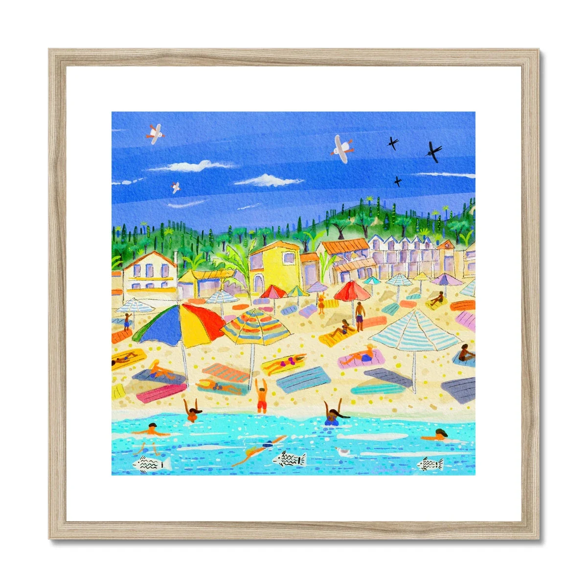 John Dyer Greece Artwork. Framed Open Edition Art Print. 'Sun-Kissed Shores of Agios Gordios Beach, Corfu, Greece'. Greek Art Gallery - Image 3