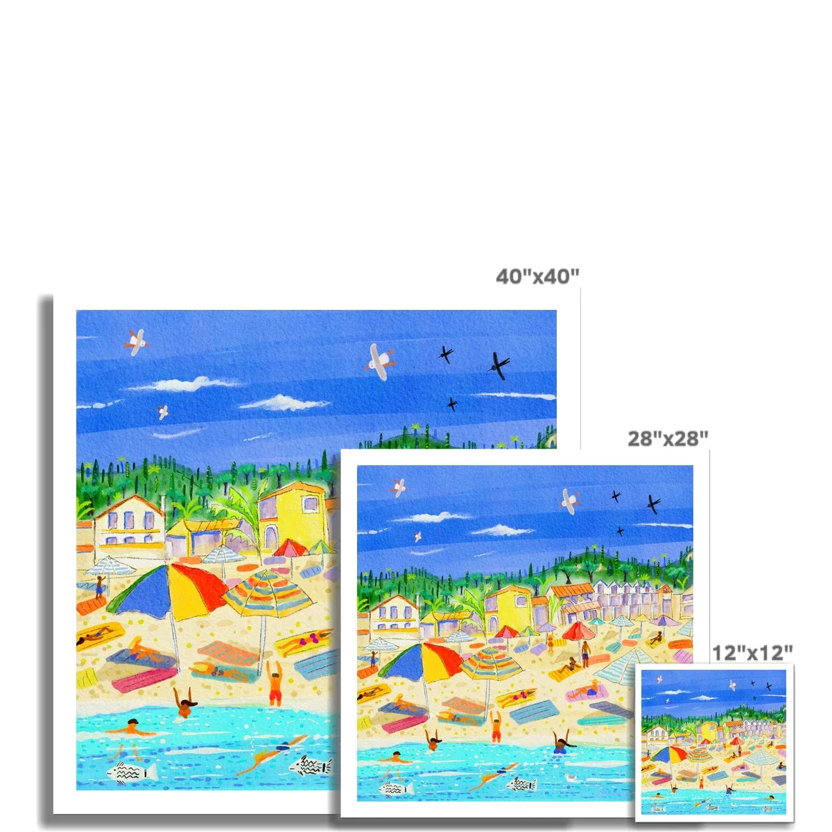 John Dyer Greece Artwork. Open Edition Greek Art Print of Corfu. 'Sun-Kissed Shores of Agios Gordios Beach'. Greek Art Gallery - Image 3