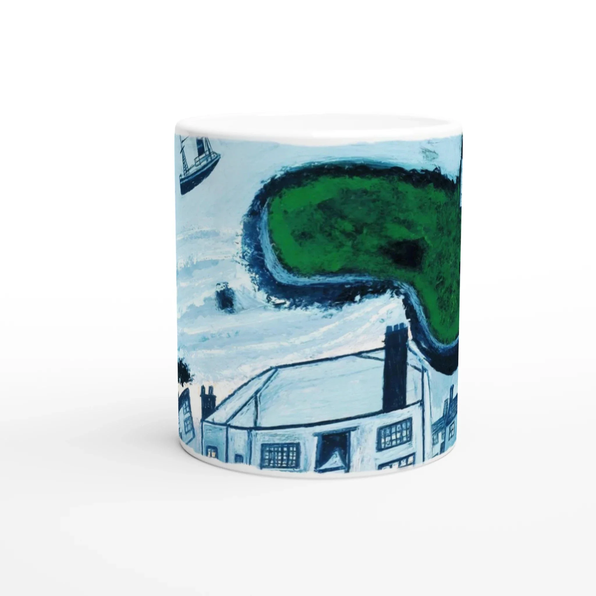 Alfred Wallis Ceramic Cornish Historical Art Masterpiece Art Mug. Paintings on Mugs Range. 'The Hold House, Porthmeor Square Island, St Ives' - Image 3