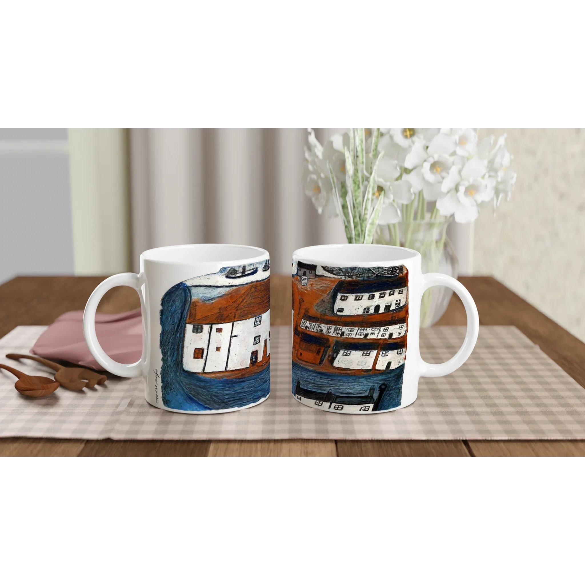 Alfred Wallis Ceramic Cornish Historical Art Masterpiece Art Mug. Paintings on Mugs Range. 'St Ives' - Image 4
