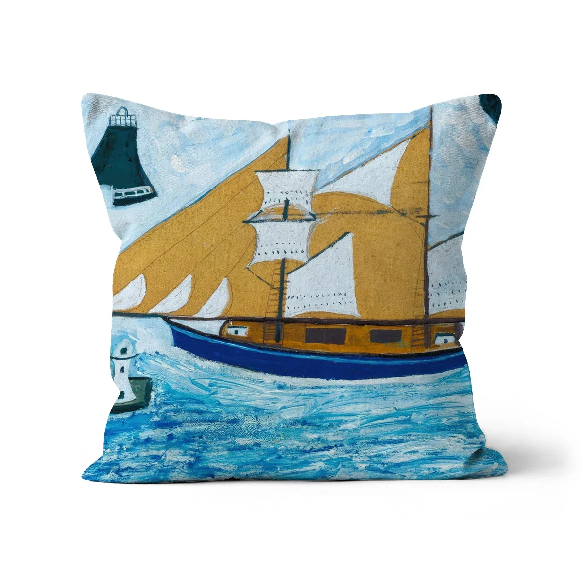 The Blue Ship Classic Art Cushion by Alfred Wallis - Image 13