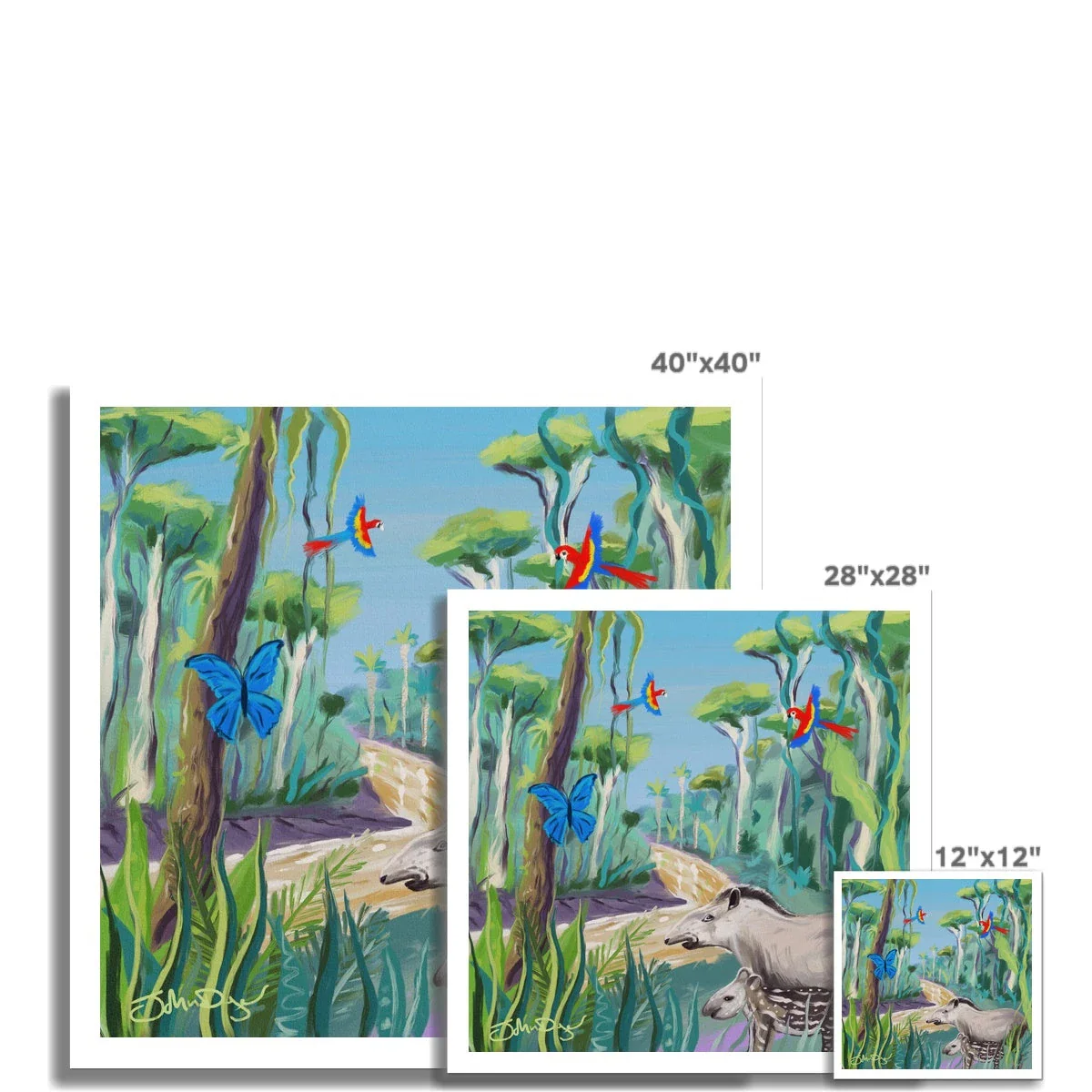 John Dyer Amazon Rainforest Tapir Open Edition Fine Art Print. Animal Art Prints - Image 3
