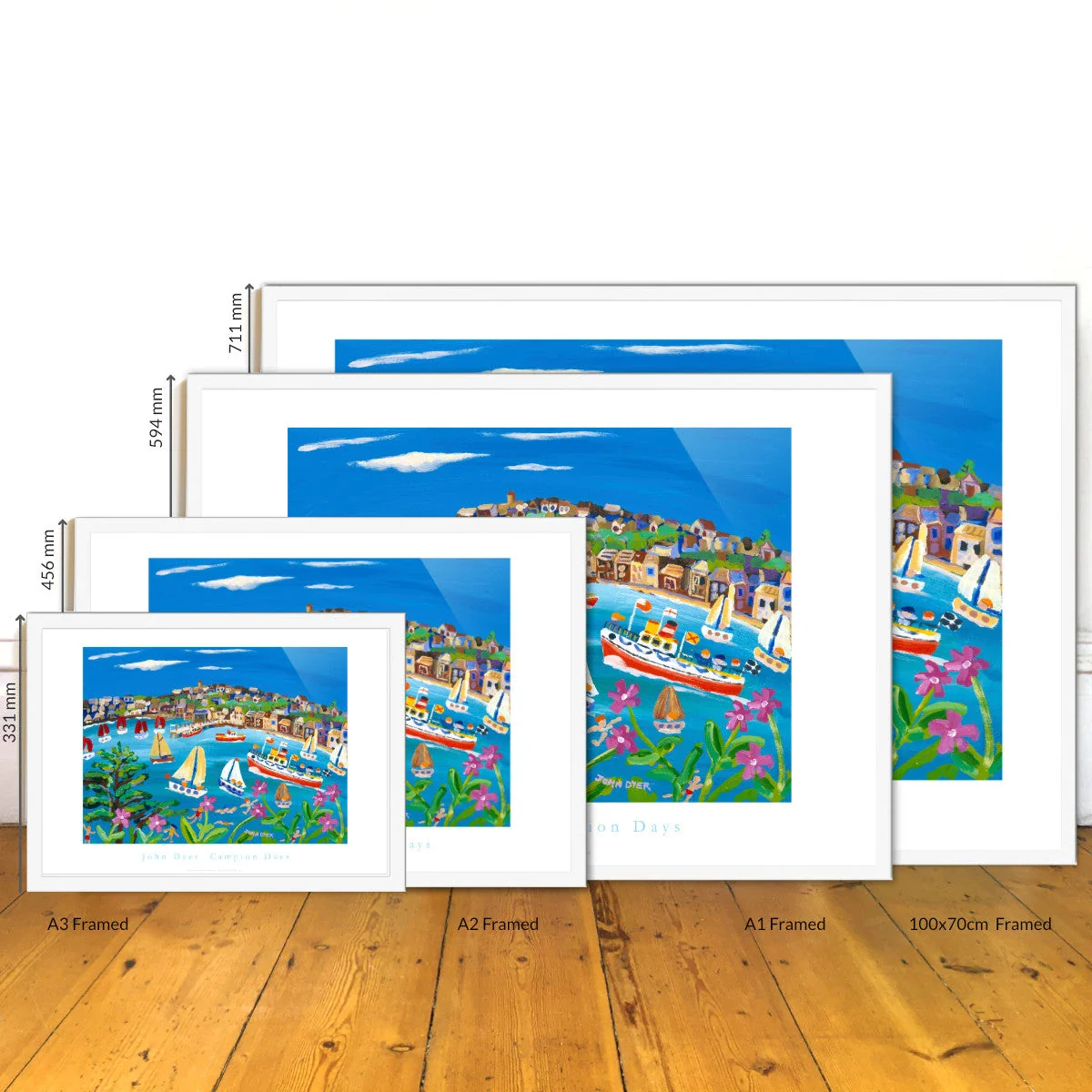 Cornish Art Poster Print. Campion Days, Flushing, Falmouth, Cornwall. By Cornish Artist John Dyer - Image 3