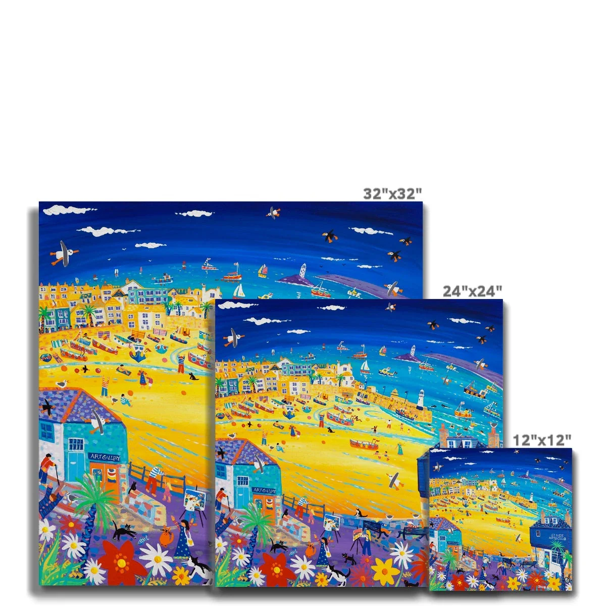 'Arty St Ives', Canvas Beach Art Print by John Dyer - Image 2