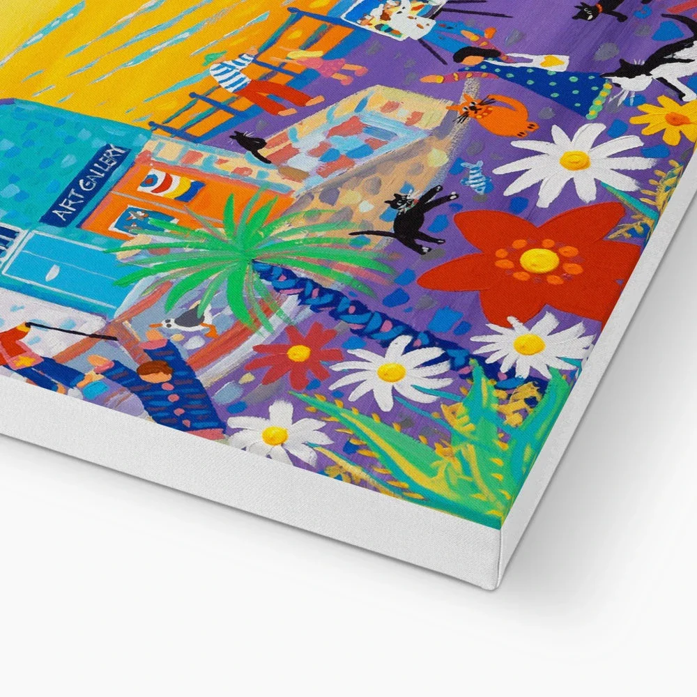 'Arty St Ives', Canvas Beach Art Print by John Dyer - Image 4