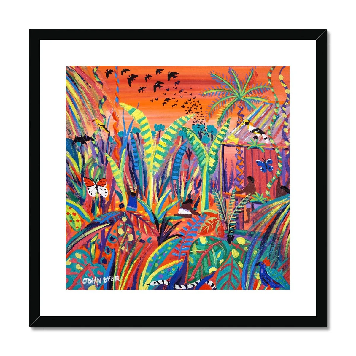 John Dyer Framed Open Edition Jungle Fine Art Print. 'Borneo Rainforest Sunset'. Animal Art Prints - Image 2