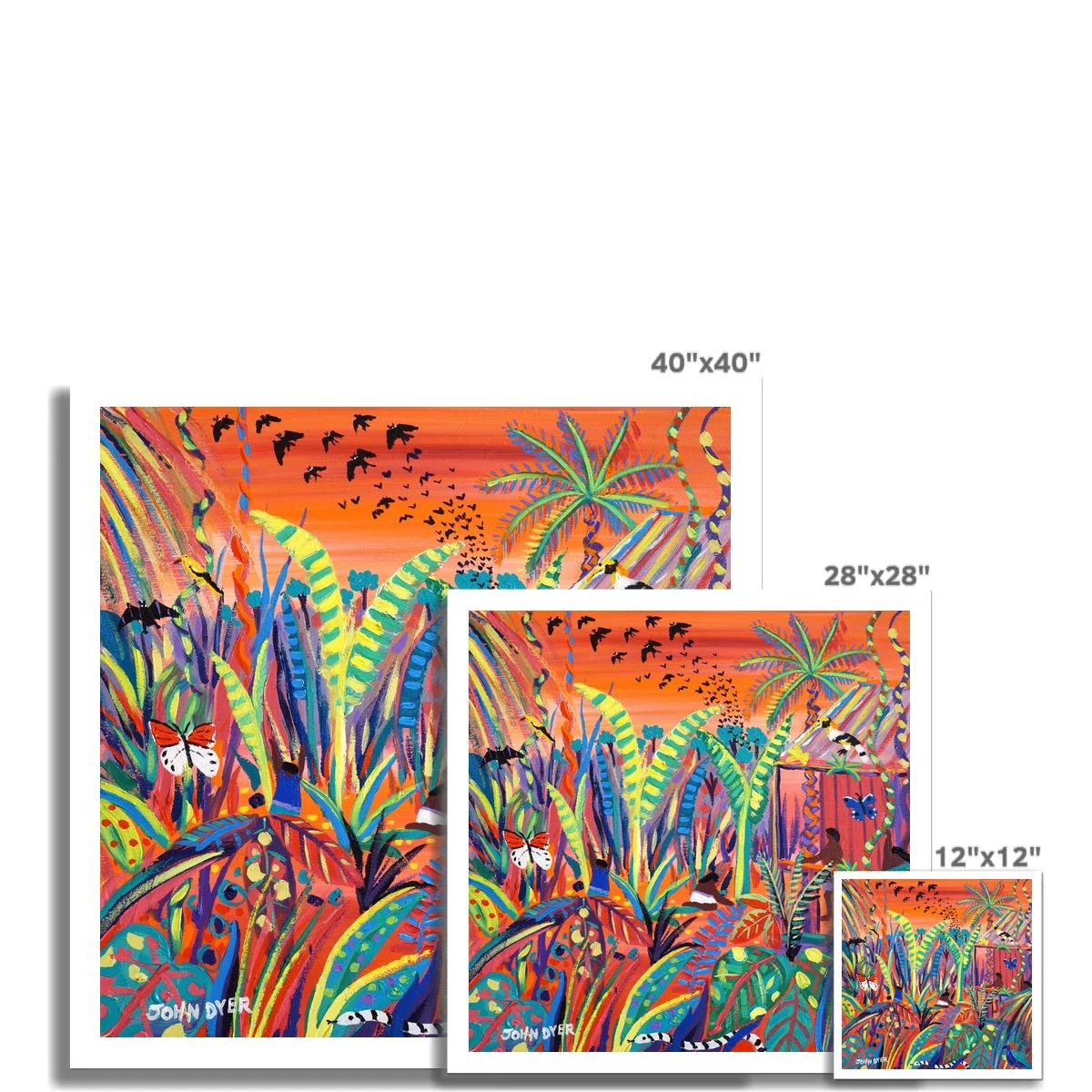 John Dyer Fine Art Print. Open Edition Jungle Art Print. 'Borneo Rainforest Sunset'. Animal Art Prints - Image 3