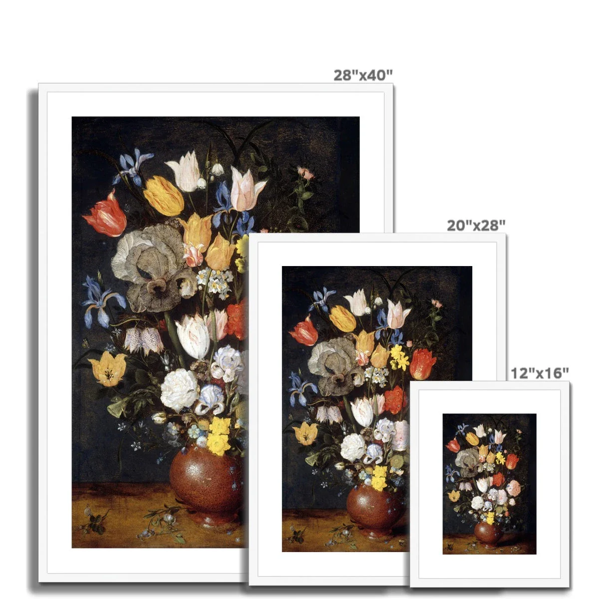 'Bouquet of Flowers in an Earthenware Vase'. Garden Flowers. Still Life by Jan Breughel the Elder. Framed Open Edition Fine Art Print. Historic Art - Image 4