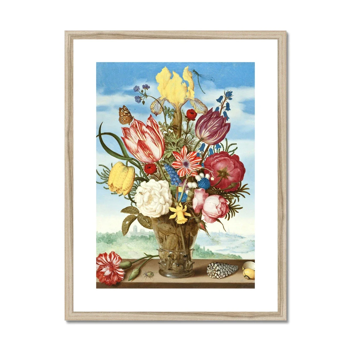 'Bouquet of Flowers on a Ledge'. Garden Flowers. Still Life by Ambrosius Bosschaert. Framed Open Edition Fine Art Print. Historic Art - Image 3