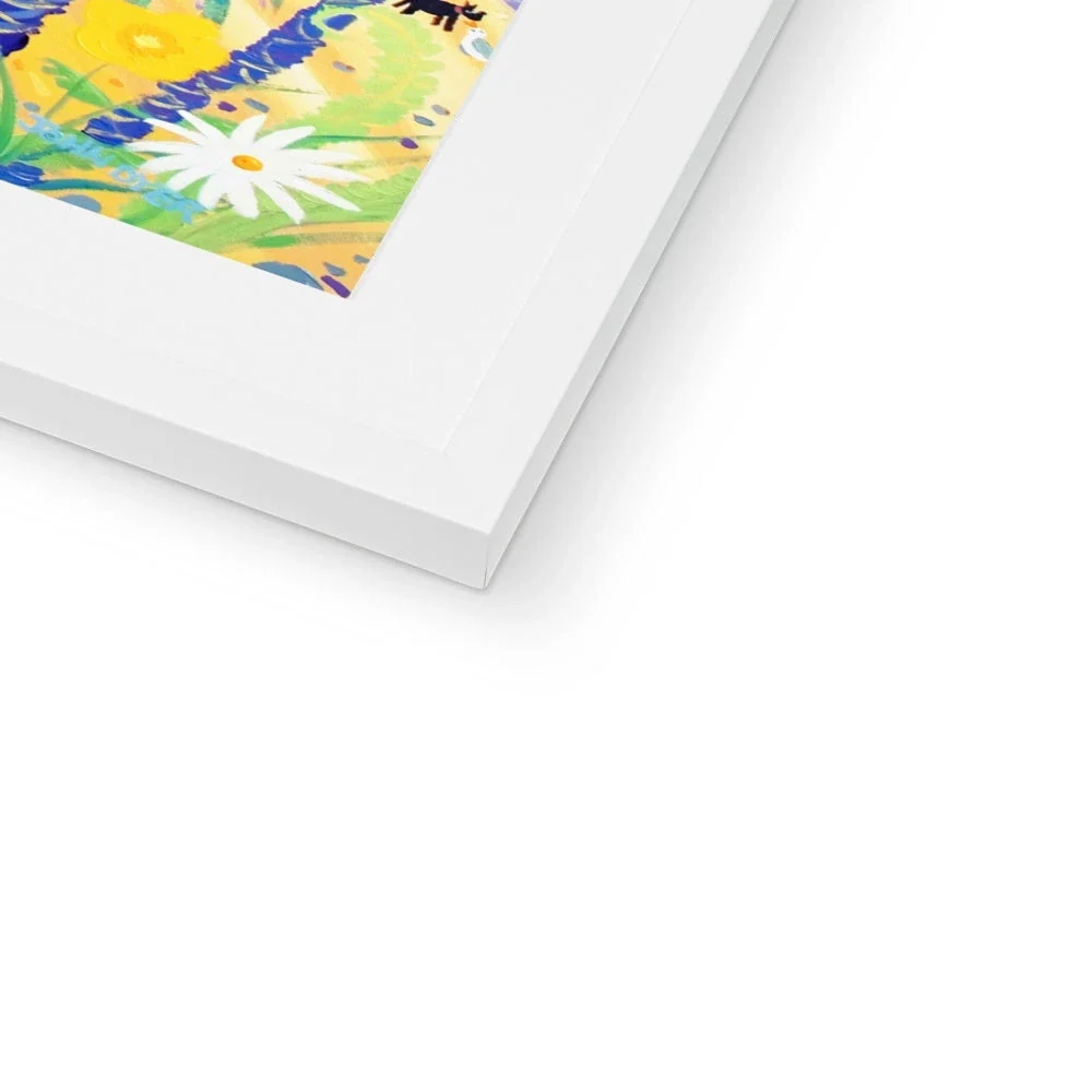 John Dyer Framed Open Edition Cornish Art Print. 'Buttercups and Bathers, Helford Passage, Cornwall'. - Image 8