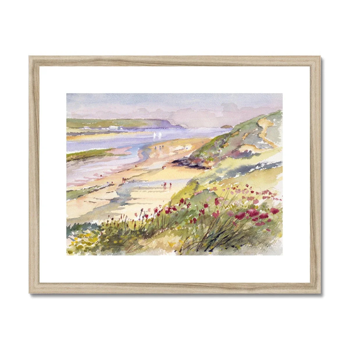 Ted Dyer Framed Open Edition Cornish Fine Art Print. 'View of the Camel Estuary and Dayer Bay from Rock'. Cornwall Art Gallery - Image 3