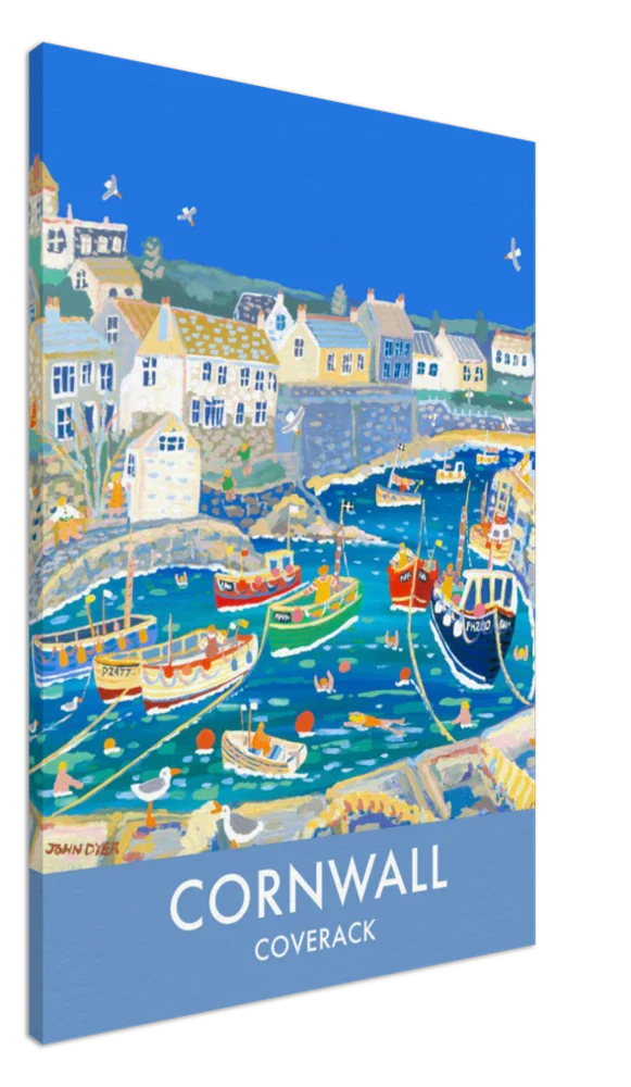 Canvas Art Print by John Dyer of Coverack Harbour, Cornwall from our Cornwall Art Gallery - Image 6