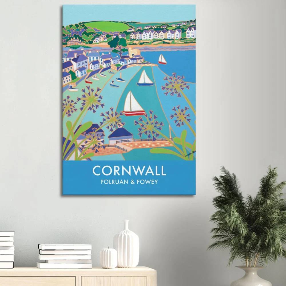 Canvas Art Print by Joanne Short of Polruan and Fowey, Cornwall from our Cornwall Art gallery - Image 5