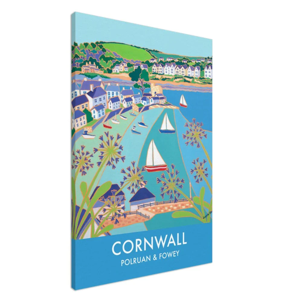 Canvas Art Print by Joanne Short of Polruan and Fowey, Cornwall from our Cornwall Art gallery - Image 8