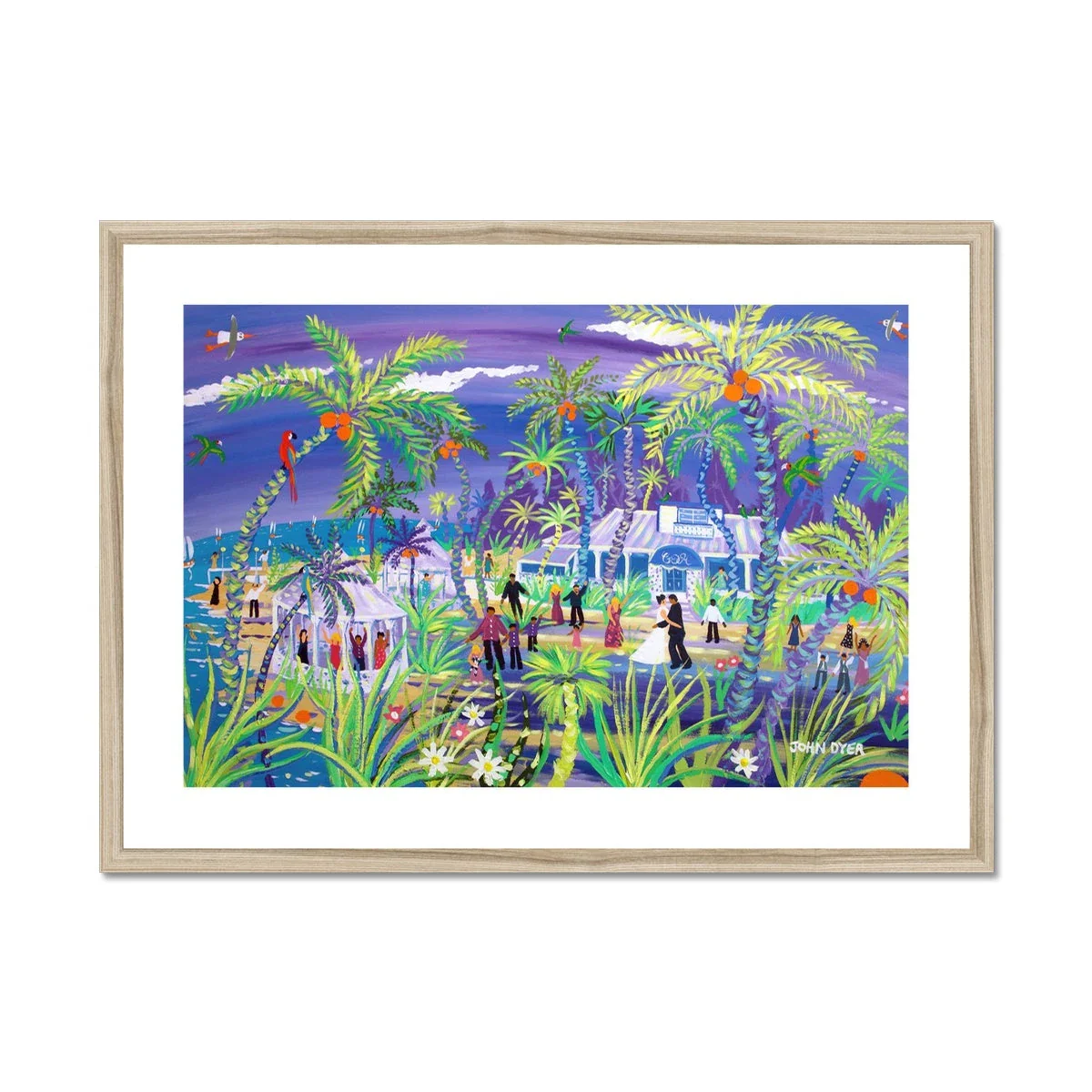 John Dyer Framed Open Edition Cornish Art Print. 'Caribbean Wedding at the Grand Old House, Cayman Islands'. Caribbean Art Gallery - Image 6