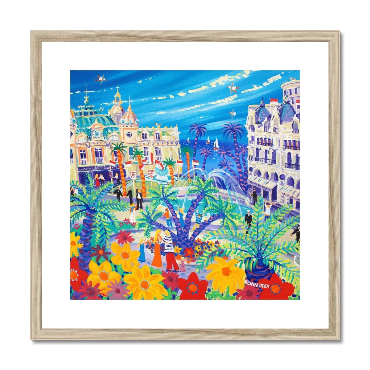 John Dyer Framed Open Edition French Art Print. 'Casino Cuddle, Monte-Carlo, Monaco'. French Art Gallery - Image 3