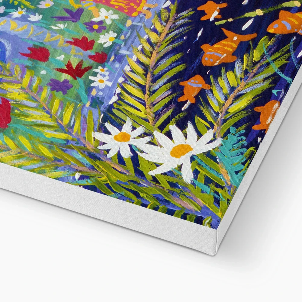 Chatting to the Goldfish, Jardin Thuret, Cap d'Antibes, France Canvas Art Print by John Dyer - Image 3