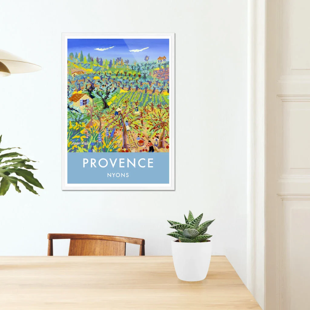 Cherry Pickers, Nyons, Provence, France. Vintage Style Travel Poster by John Dyer. French Art Gallery - Image 6