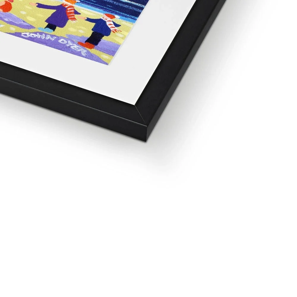 John Dyer Framed Open Edition Cornish Art Print. 'Chilly Dippers - Cold Water Swimming, Gyllyngvase Beach, Cornwall'. - Image 4