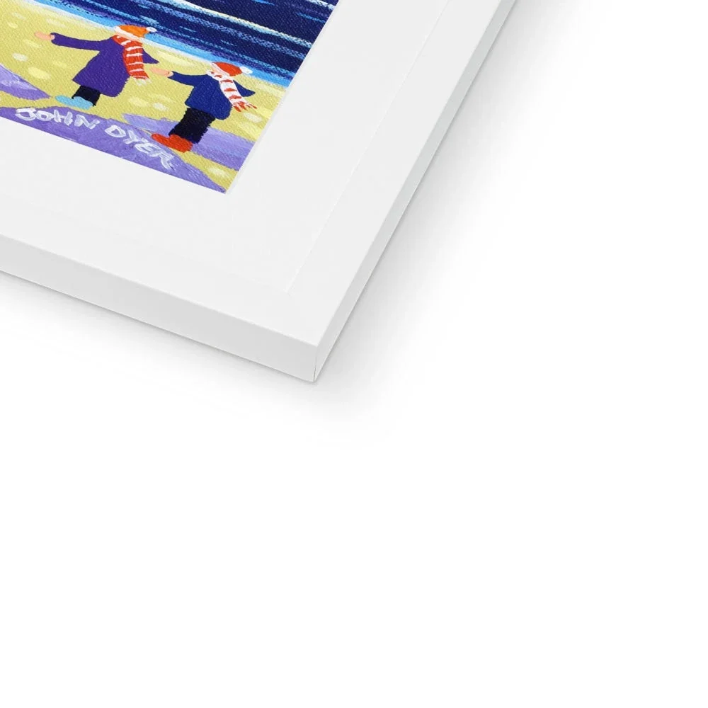 John Dyer Framed Open Edition Cornish Art Print. 'Chilly Dippers - Cold Water Swimming, Gyllyngvase Beach, Cornwall'. - Image 5