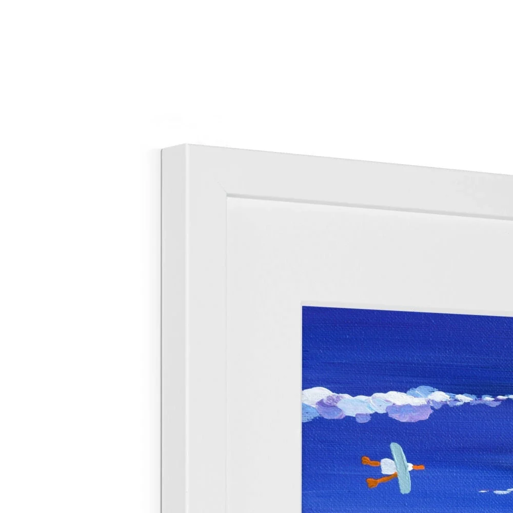 John Dyer Framed Open Edition Cornish Art Print. 'Chilly Dippers - Cold Water Swimming, Gyllyngvase Beach, Cornwall'. - Image 8