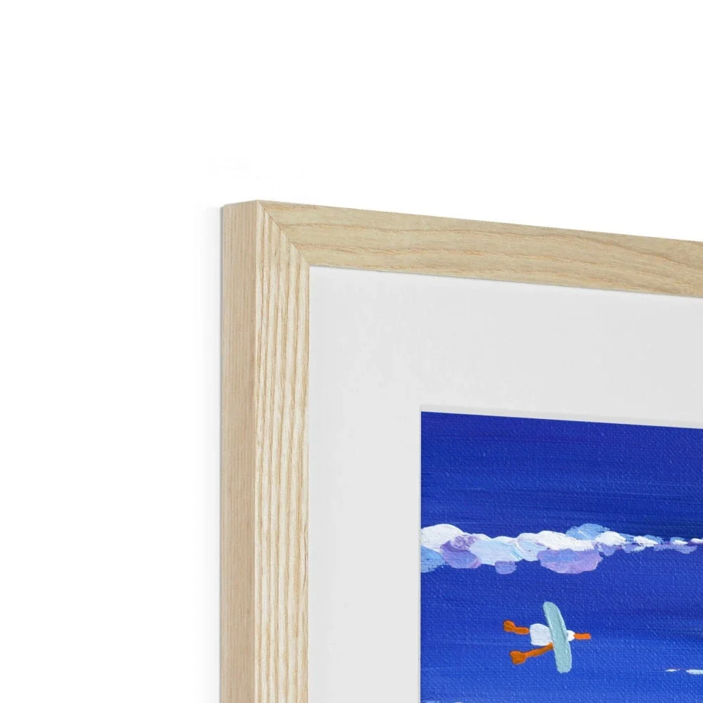 John Dyer Framed Open Edition Cornish Art Print. 'Chilly Dippers - Cold Water Swimming, Gyllyngvase Beach, Cornwall'. - Image 9