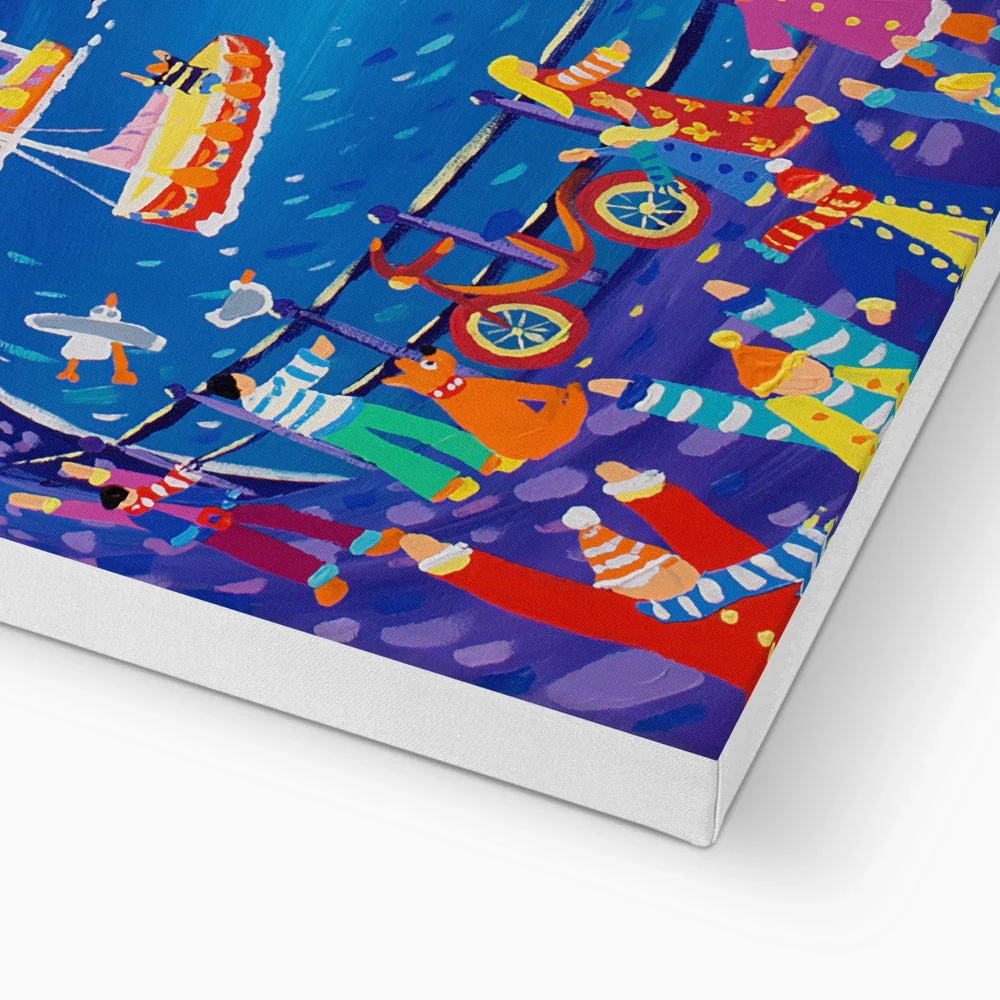 Christmas Lights, Mousehole, Cornwall - Canvas Art Print by John Dyer - Image 3