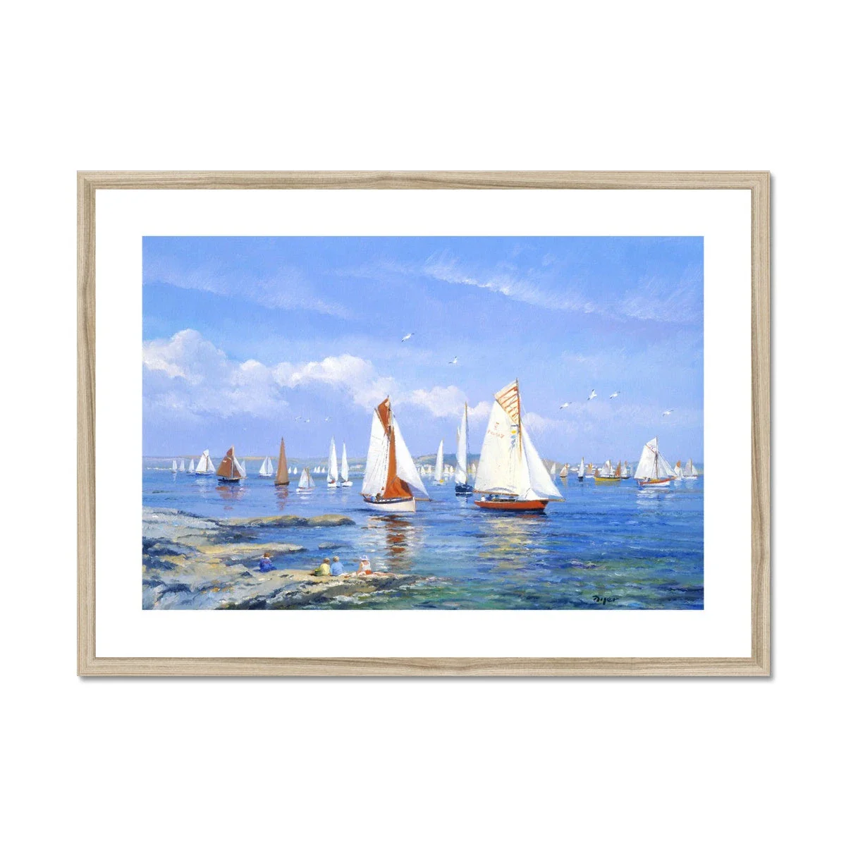 Ted Dyer Framed Open Edition Coastal Cornish Fine Art Print. 'Classics III'. Cornwall Art Gallery - Image 3