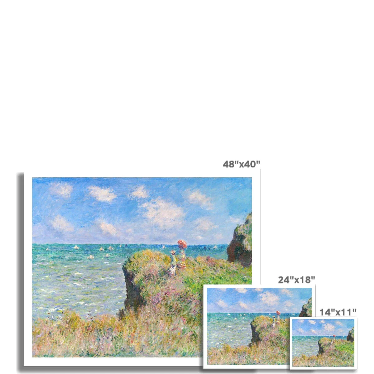 'Cliff Walk at Pourville' by Claude Monet. Open Edition Fine Art Print. Historic Art - Image 3